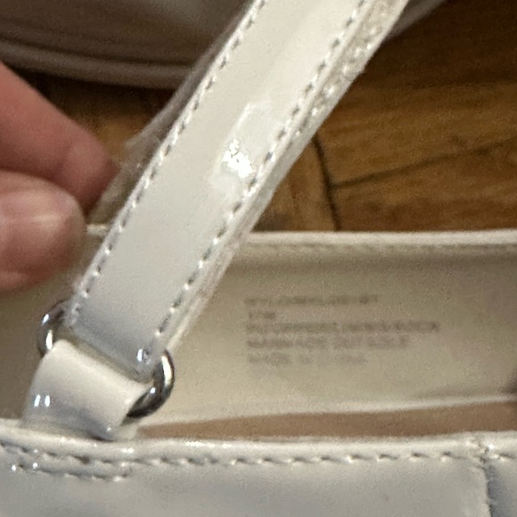 Steve Madden Wish White Patent Slip On Block Heel Squared Toe Mary Jane Pumps - Picture 5 of 6